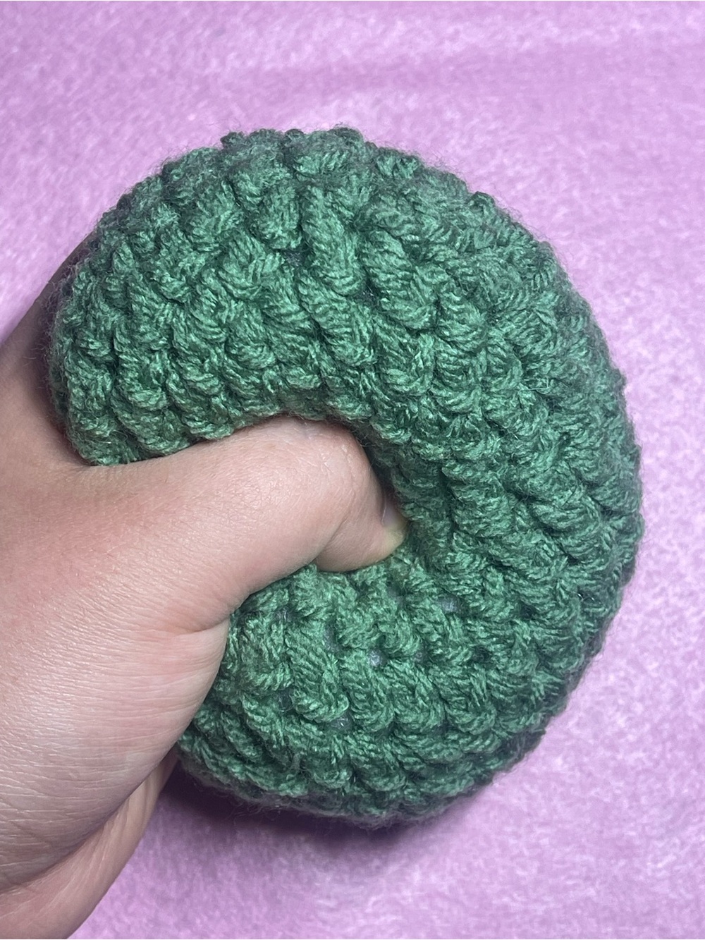 Handmade Green Crochet Stress Ball Squeeze Squishy Learning Toy